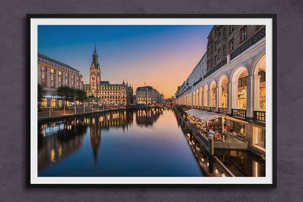 Fine Art Print | Sunset at the Town Hall in Hamburg