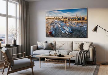 Wall Art | Floating ice on the Elbe river in Hamburg