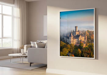 Wandbild | Schloss Marienburg an einem nebligen Morgen