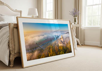 Wandbild | Schloss Marienburg an einem nebligen Morgen