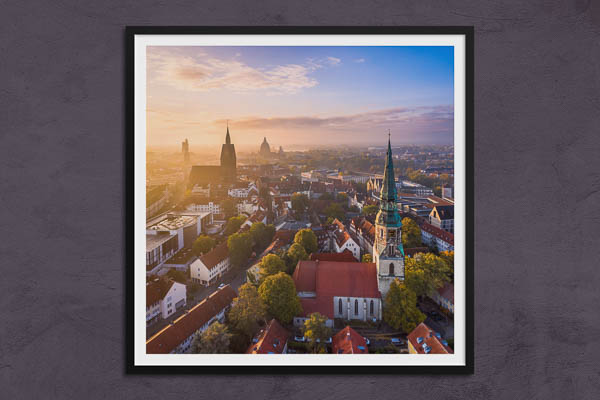 Poster / Kunstdruck | Luftaufnahme der Altstadt von Hannover
