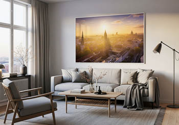 Wandbild | Altstadt von Hannover an einem nebligen Morgen