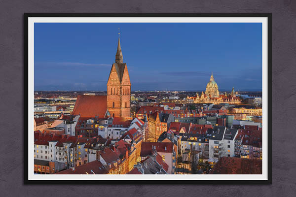 Fine Art Print | Aerial view of the old town of Hannover