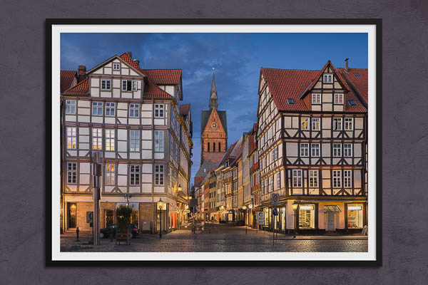 Fine Art Print | Old town of Hannover at night