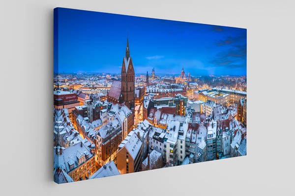 Leinwand | Winterliche Skyline von Hannover