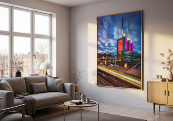 Wall Art | Night at the Linden power station in Hannover