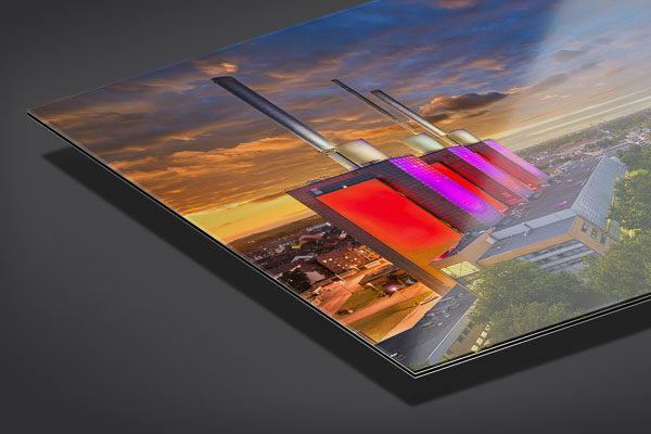 Acrylic Glass - Sunset skyline of Hannover