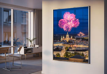 Wandbild | Skyline von Hannover bei Nacht mit Feuerwerk