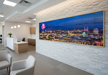 Wall Art | Skyline of Hannover at night with fireworks