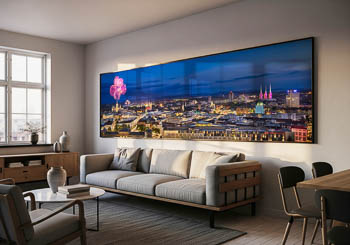 Wandbild | Skyline von Hannover bei Nacht mit Feuerwerk