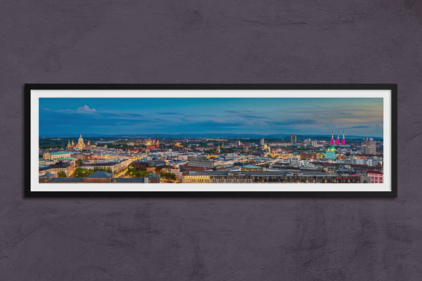 Fine Art Print | Skyline panorama of Hannover at night