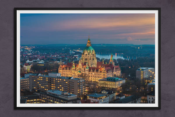Fine Art Print | Aerial view of the Town Hall of Hannover