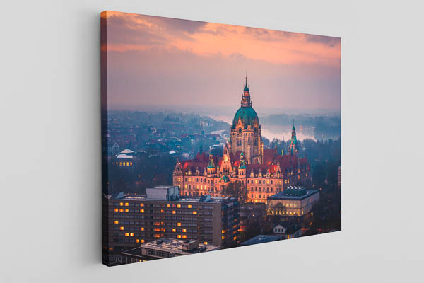 Canvas - Aerial view of the Town Hall of Hannover
