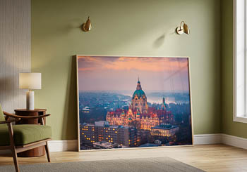 Wall Art | Aerial view of the Town Hall of Hannover