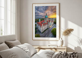 Wall Art | Aerial view of the Town Hall of Hannover