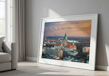 Wall Art | Aerial view of the Town Hall of Hannover