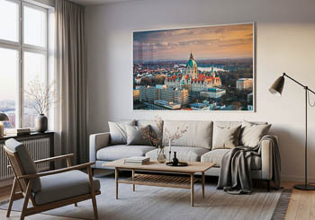 Wall Art | Aerial view of the Town Hall of Hannover