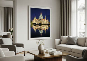 Wandbild | Rathaus von Hannover bei Nacht