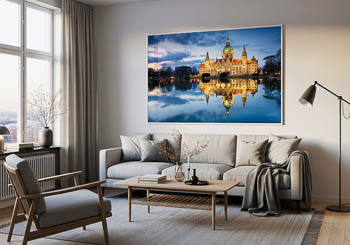 Wandbild | Rathaus von Hannover bei Nacht