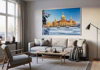 Wandbild | Rathaus von Hannover im Winter