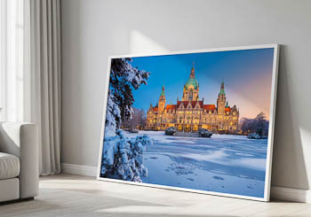 Wandbild | Rathaus von Hannover im Winter