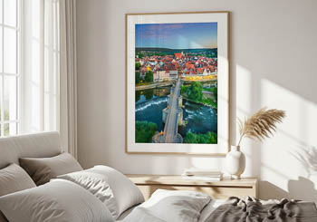 Hannoversch Münden Altstadt bei Nacht | Wandbild Mockup