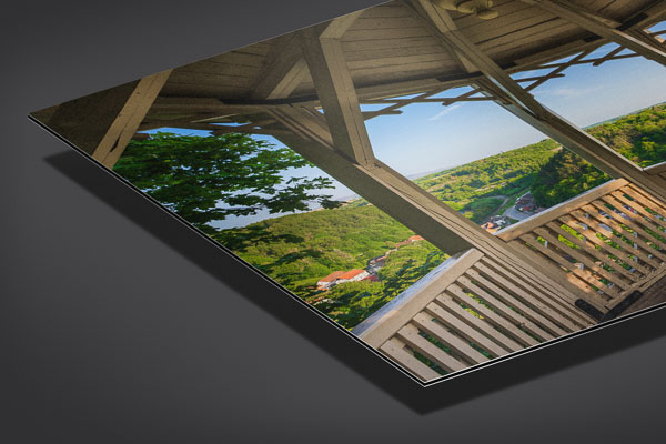 Alu-Dibond | Aussichtspavillon Hoher Kleef im Harz an einem sonnigen Tag