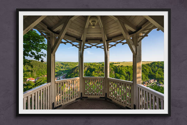 Poster / Kunstdruck | Aussichtspavillon Hoher Kleef im Harz an einem sonnigen Tag