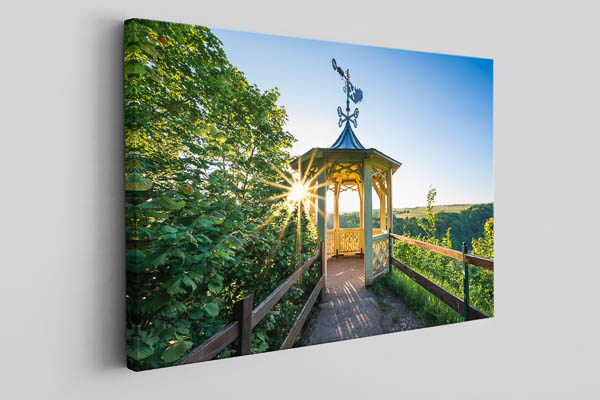 Leinwand | Aussichtspavillon Hoher Kleef im Harz bei Sonnenuntergang