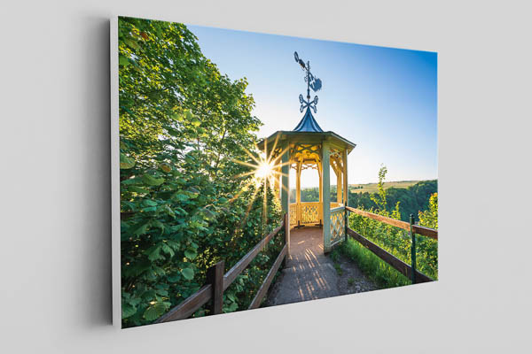 Leinwand | Aussichtspavillon Hoher Kleef im Harz bei Sonnenuntergang