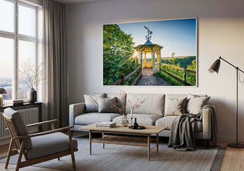 Wandbild | Aussichtspavillon Hoher Kleef im Harz bei Sonnenuntergang