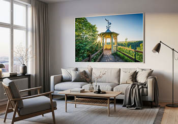 Wandbild | Aussichtspavillon Hoher Kleef im Harz bei Sonnenuntergang