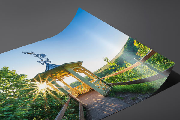 Kunstdruck / Poster | Aussichtspavillon Hoher Kleef im Harz bei Sonnenuntergang