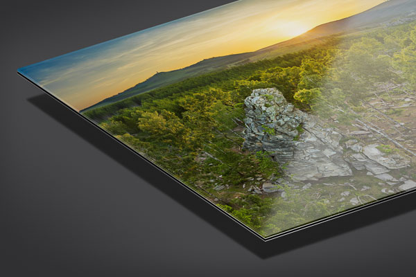 Acrylglas | Schnarcherklippen im Harz zum Sonnenuntergang