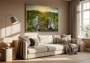 Wall Art | Schnarcherklippen in Harz at sunset