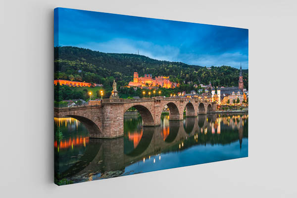 Leinwand | Alte Brücke und Schloss in Heidelberg