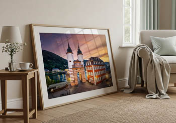 Wall Art | Sunrise at the old bridge in Heidelberg