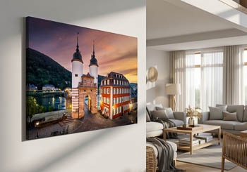 Wall Art | Sunrise at the old bridge in Heidelberg