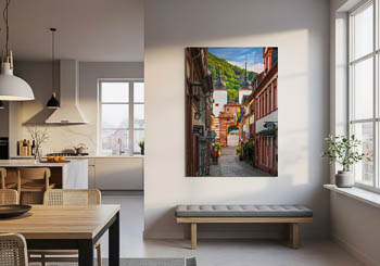 Wall Art | Old town and bridge gate in Heidelberg