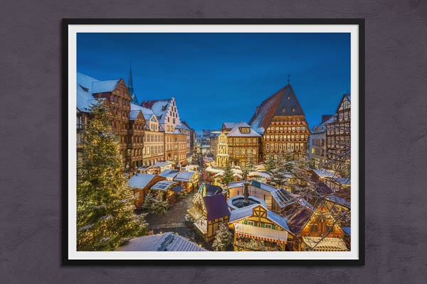 Poster / Kunstdruck | Weihnachtsmarkt in Hildesheim
