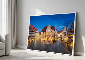 Wandbild | Marktplatz und Rathaus von Hildesheim