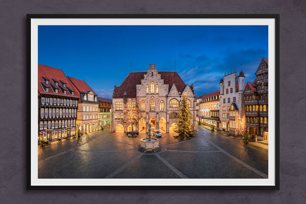 Fine Art Print | Market square and Town Hall of Hildesheim