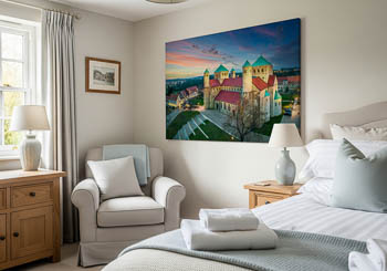 Wall Art | Michaeliskirche in Hildesheim during sunset