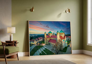 Wall Art | Michaeliskirche in Hildesheim during sunset