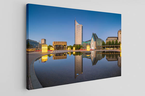 Leinwand | Augustusplatz in Leipzig bei Nacht