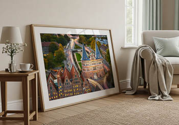 Wandbild | Holstentor in Lübeck bei Nacht