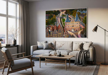 Wall Art | Holstentor in Lübeck at night