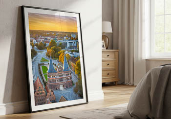 Wandbild | Holstentor in Lübeck bei Sonnenuntergang