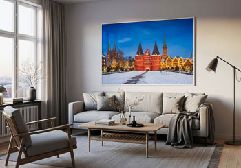 Wall Art | Winter view of Holstentor in Lübeck
