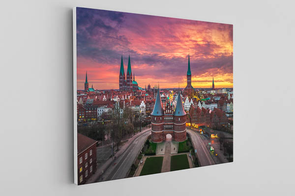 Canvas - Sunrise at the Holstentor in Lübeck